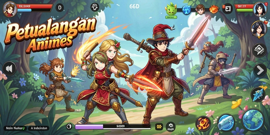 Menampilkan karakter Anime dengan grafis luar biasa dan gameplay seru.