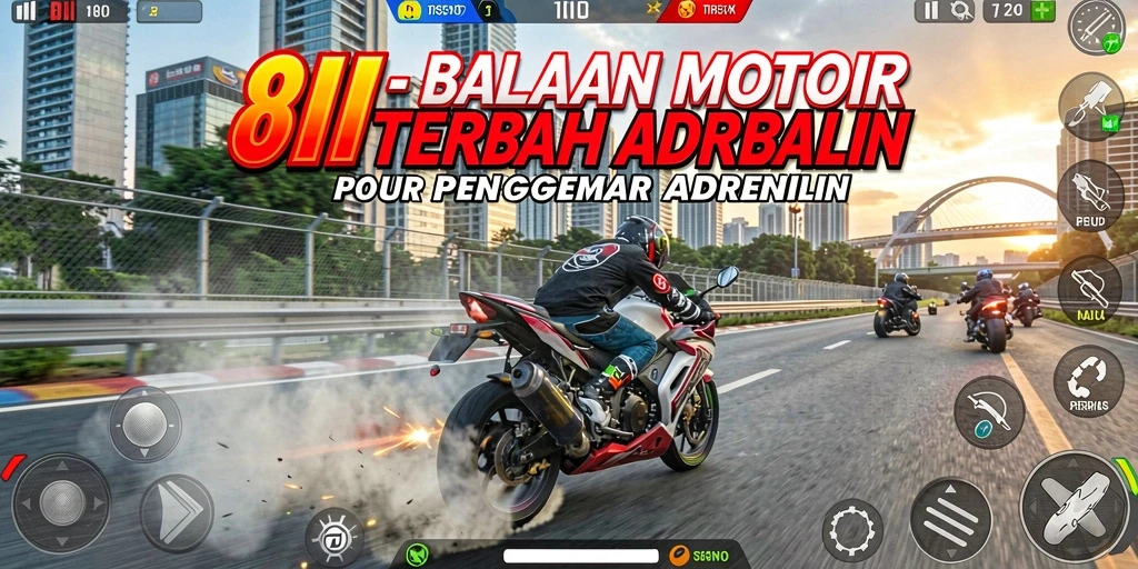 Gameplay mendebarkan dalam balapan motor yang seru.