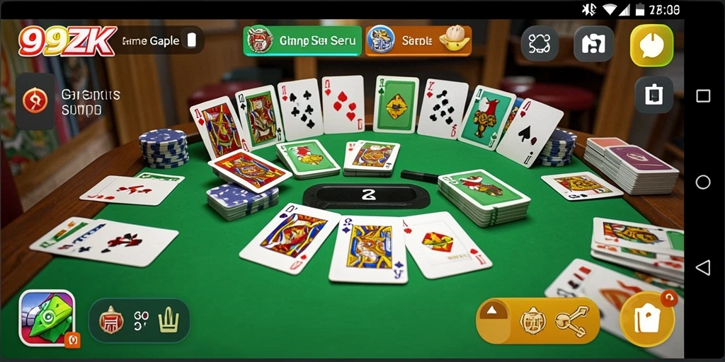 Tangkapan layar gameplay <strong>99ZK</strong> yang menunjukkan keseruan bermain Gaple.