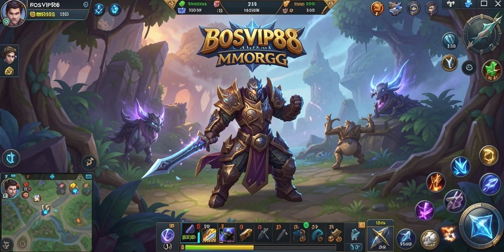 Tampilan gameplay BOSVIP88 yang menampilkan aksi seru dalam MMORPG.