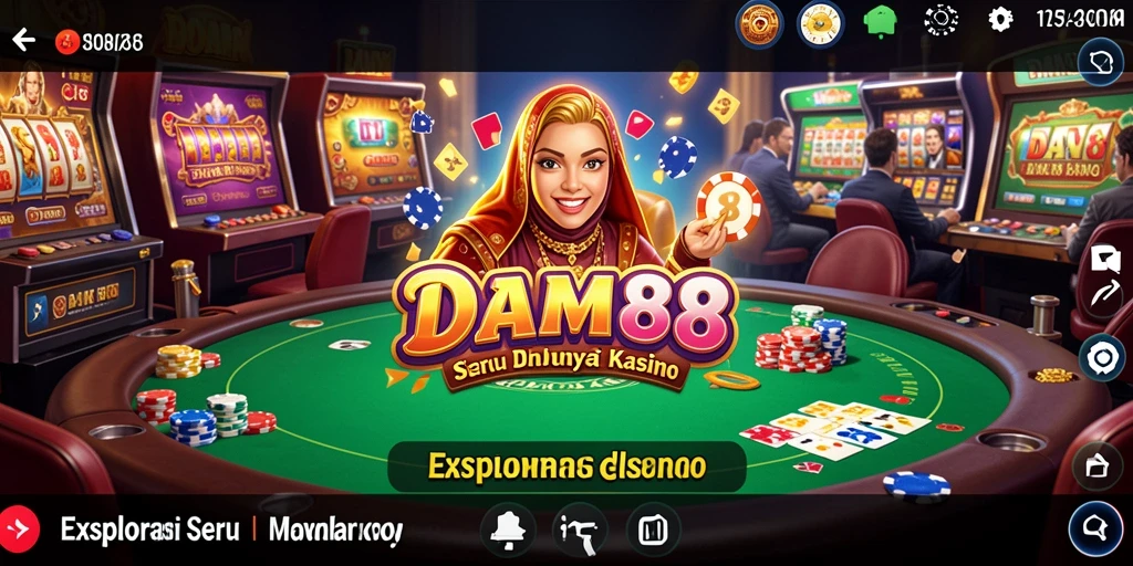 Screenshot gameplay menampilkan aksi mendebarkan di meja kasino.