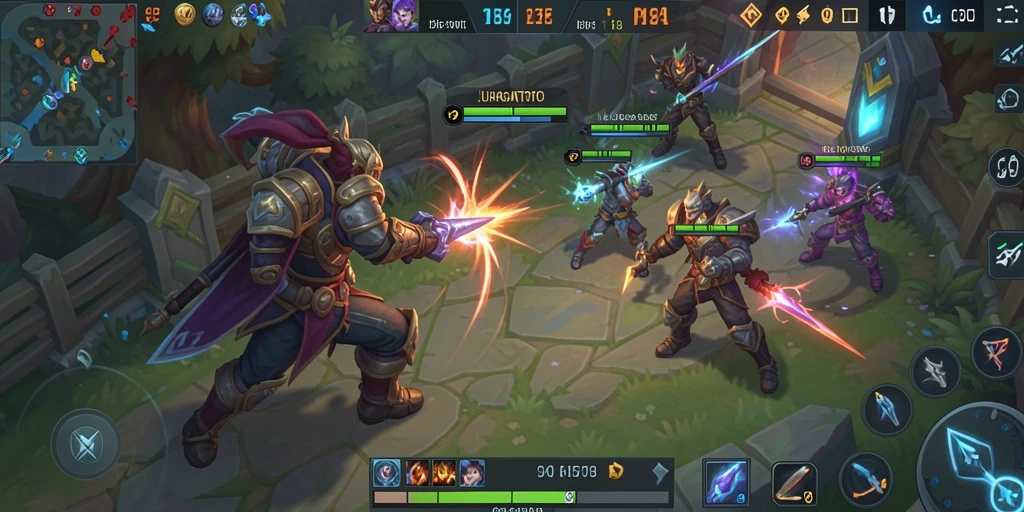 Tampilan gameplay menarik dari JURAGANTOTO di arena MOBA.