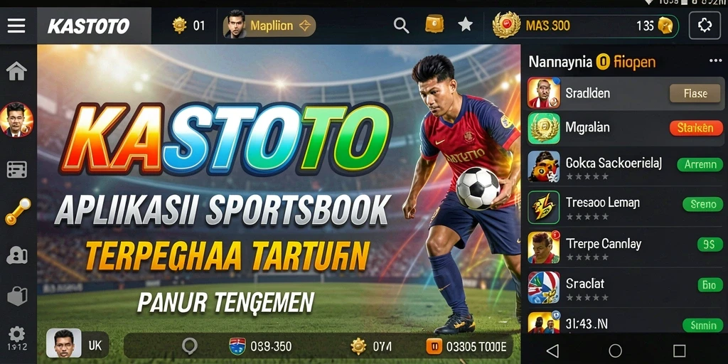 Tampilan aplikasi KASTOTO yang memukau dengan fitur taruhan olahraga.