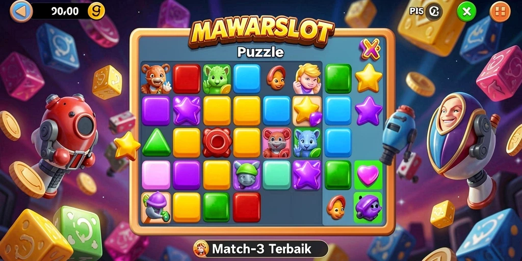 Screenshot gameplay <strong>MAWARSLOT</strong> dengan aksi mencocokkan simbol yang seru.