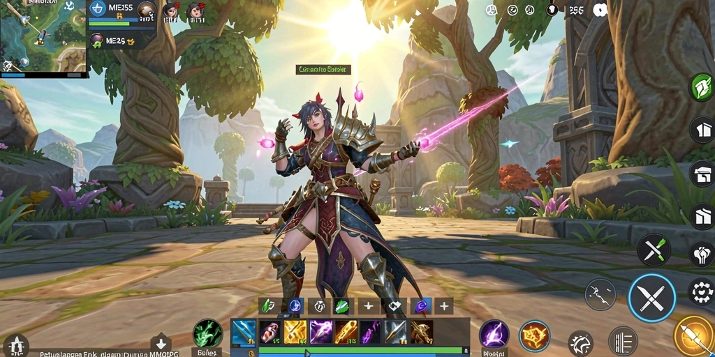 Tampilan gameplay ME355 yang menawan dalam aksi MMORPG.