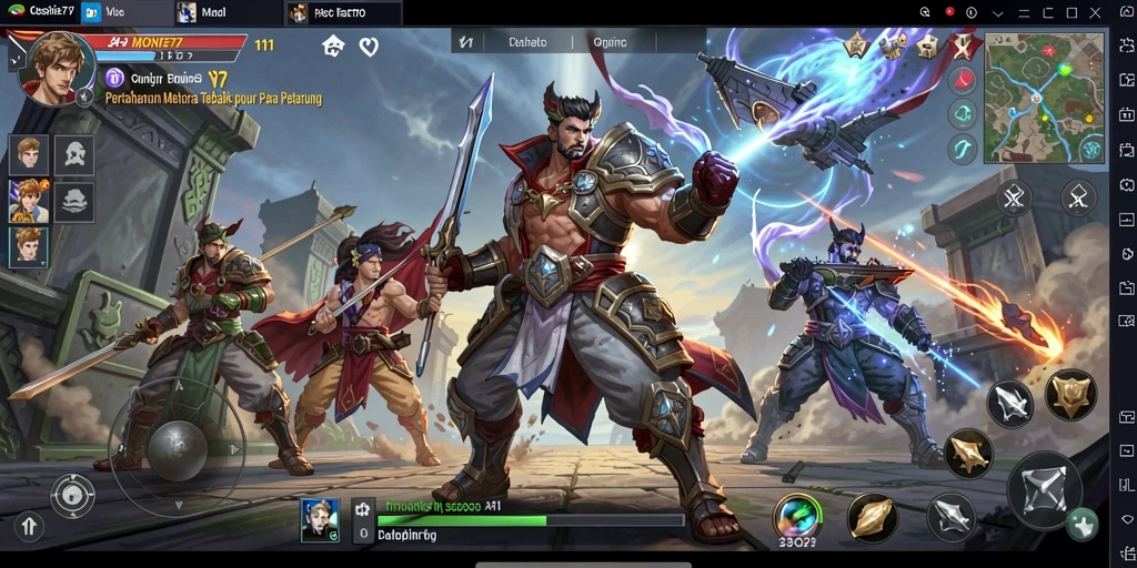 Tampilan gameplay <strong>MONTE77</strong> dengan grafis menara pertahanan yang menawan.