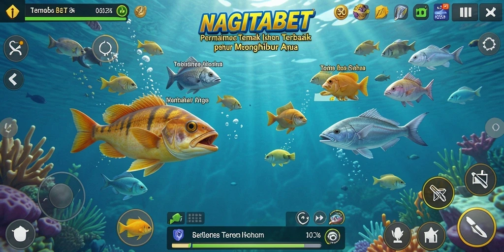 Gameplay seru menembak ikan berwarna-warni di lautan.