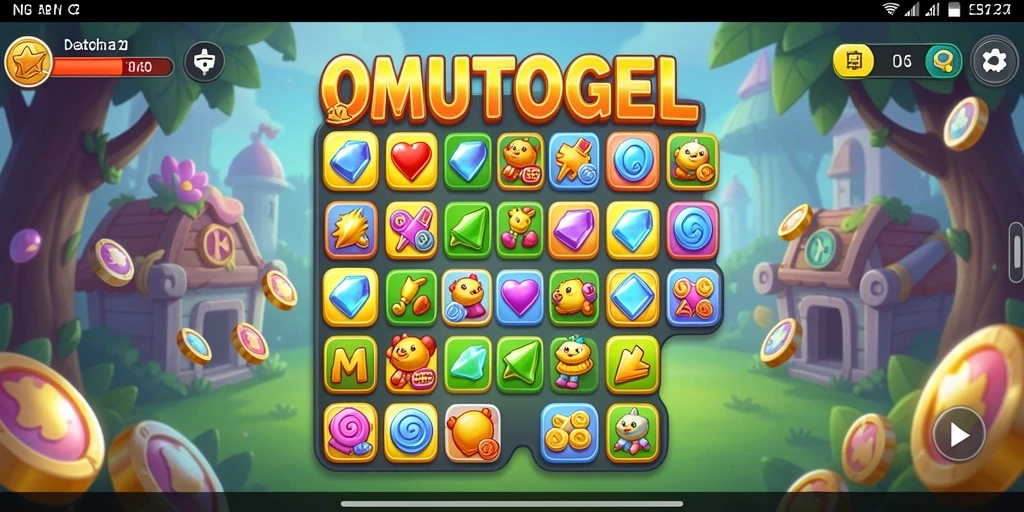 Tampilan menarik gameplay OMUTOGEL dalam game Match-3 penuh aksi.