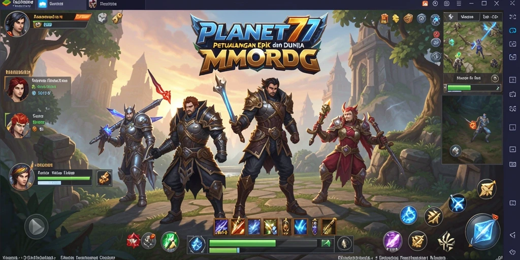 Tangkapan layar menarik gameplay seru di dunia MMORPG PLANET77.