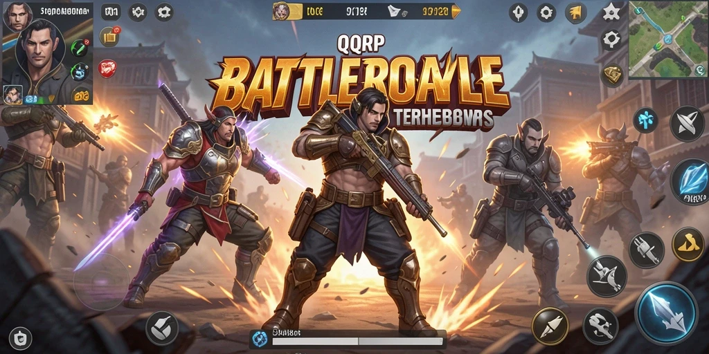 Screenshot QQRP menunjukkan aksi seru dalam pertempuran Battle Royale.