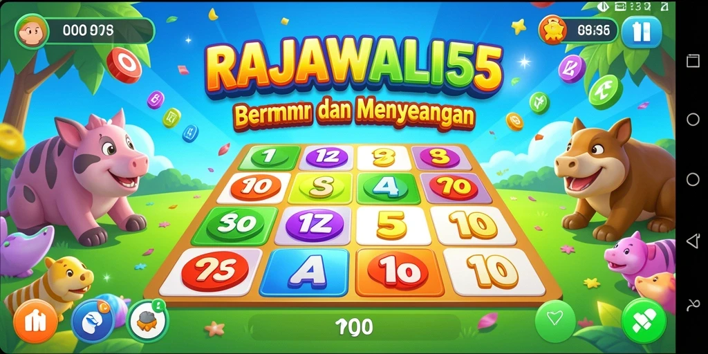 Screenshot gameplay RAJAWALI55 yang menampilkan keseruan bingo.