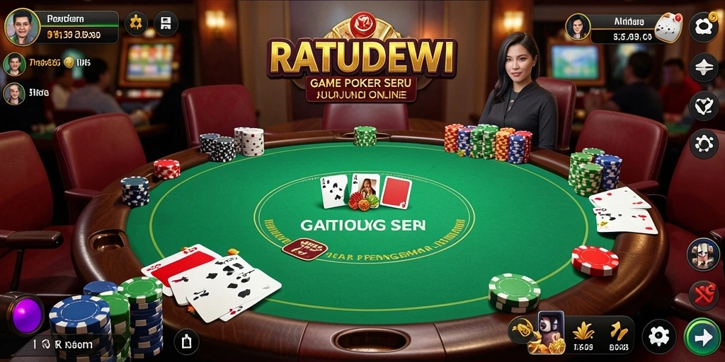 Screenshot dari gameplay Poker di RATUDEWI yang menarik dan kompetitif.