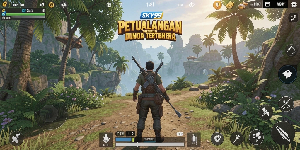 Tangkapan layar gameplay <strong>SKY99</strong> yang menampilkan keindahan dunia terbuka.