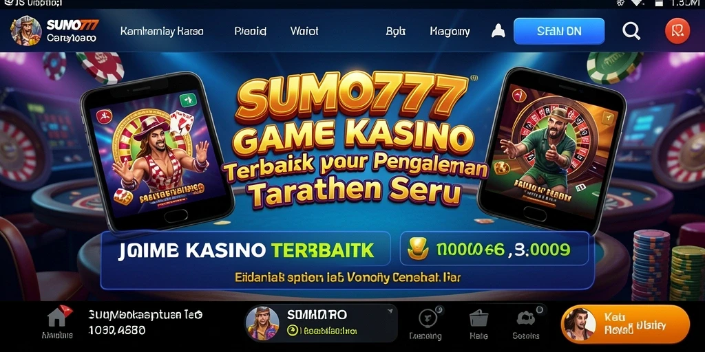 Tampilan gameplay mendebarkan dari aplikasi Kasino SUMO777.