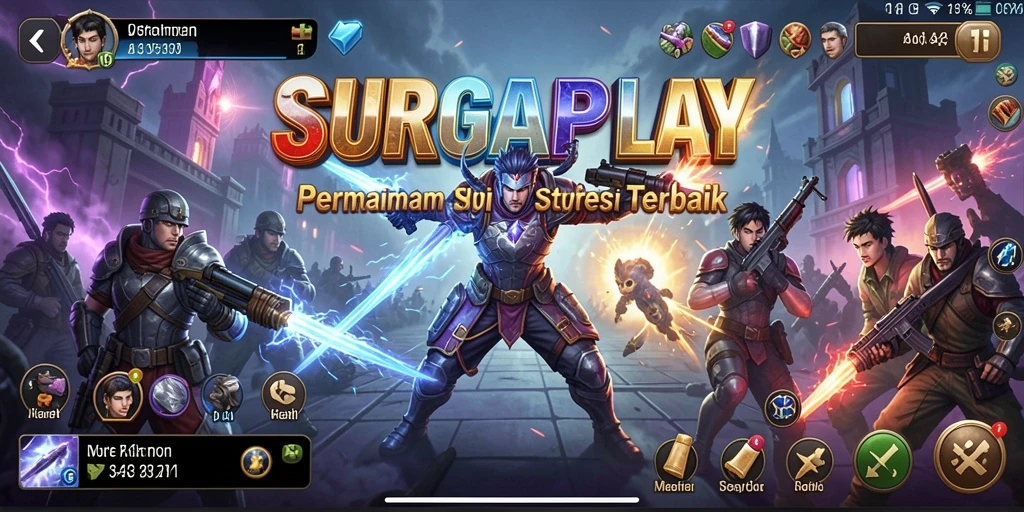 Tangkapan layar gameplay <strong>SURGAPLAY</strong> menunjukkan aksi strategi yang mendebarkan.