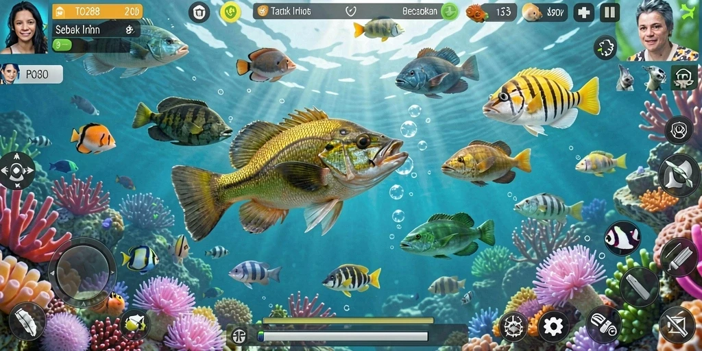 Gameplay seru TO288 dengan menembak ikan di lautan yang indah.