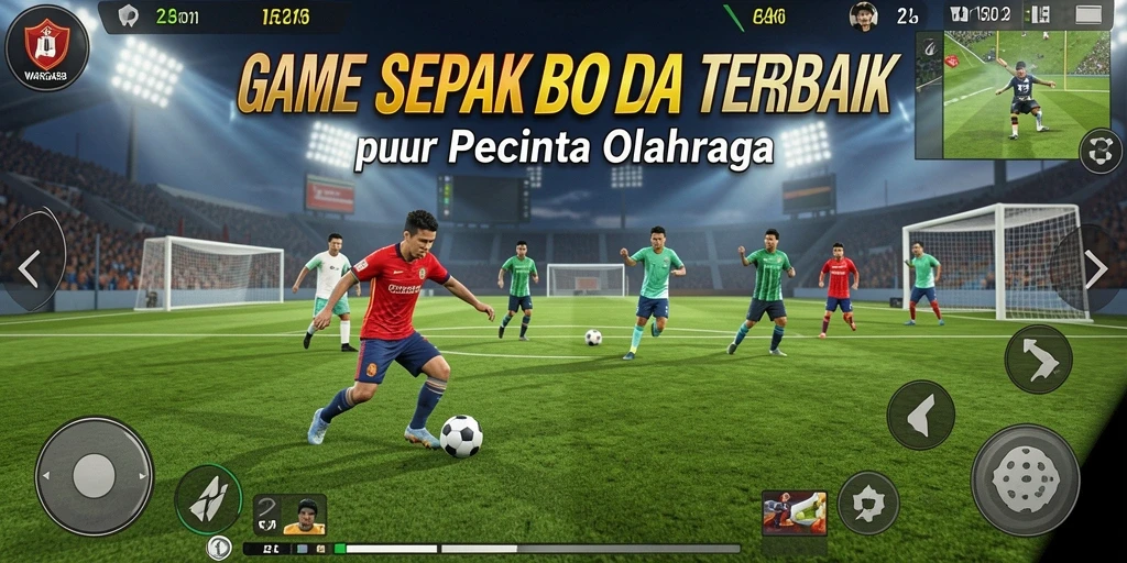 Tangkapan layar utama dari gameplay WARGA88 yang menampilkan aksi sepak bola.